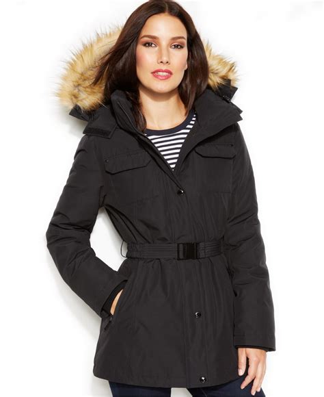 michael kors faux fur coat black|Michael Kors discount coats.